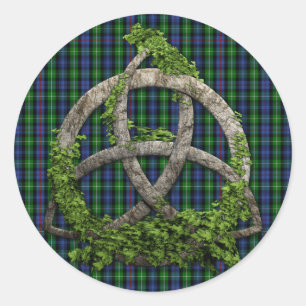 Celtic Trinity Knot en Clan MacKenzie Tartan Ronde Sticker