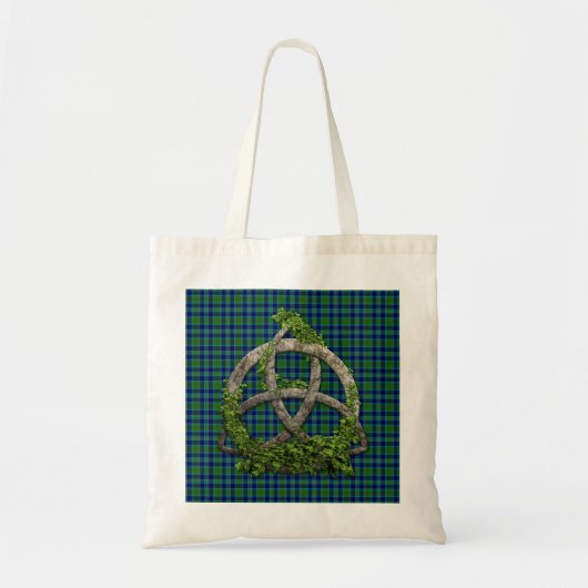 Celtic Trinity Knot en Clan Miller Tartan Tote Bag (Voorkant)