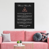 Celtic Trinity Knot Irish Wedding Vows Handfasting Canvas Afdruk (Insitu (Woonkamer))