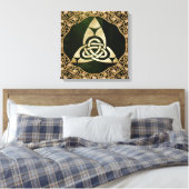 Celtic Trinity Knot op Forest Shadows Canvas Afdruk (Insitu (Slaapkamer))