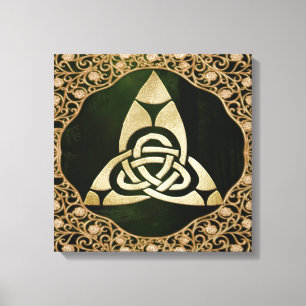 Celtic Trinity Knot op Forest Shadows Canvas Afdruk