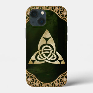 Celtic Trinity Knot op Forest Shadows iPhone 13 Mini Hoesje