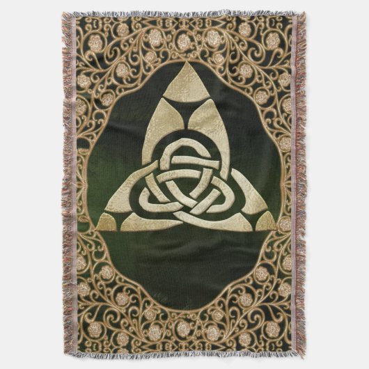 Celtic Trinity Knot op Forest Shadows Deken (Voorkant Verticaal)