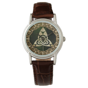 Celtic Trinity Knot op Forest Shadows Horloge