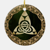 Celtic Trinity Knot op Forest Shadows Keramisch Ornament (Achterkant)