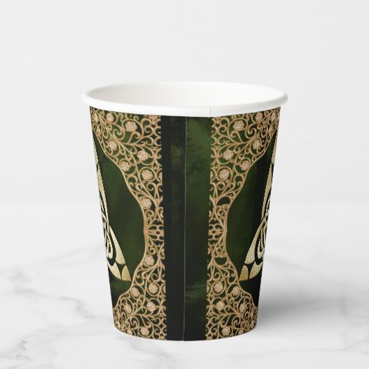 Celtic Trinity Knot op Forest Shadows Papieren Bekers (Rechts)