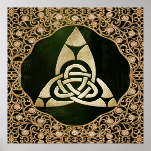 Celtic Trinity Knot op Forest Shadows Poster (Voorkant)