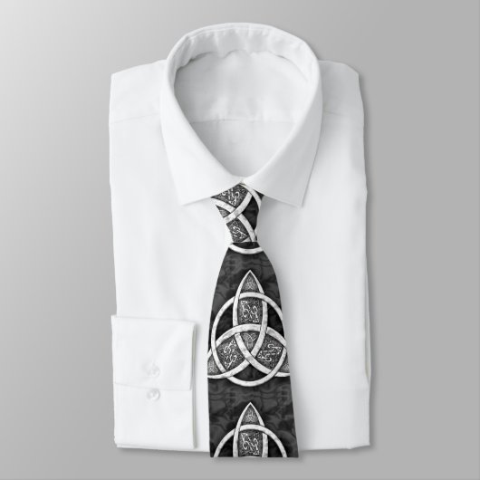 .Celtic Trinity noeud noir, gris, Cravate blanche (Attaché)