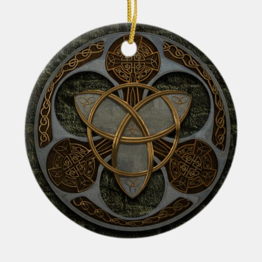 Celtic Trinity Shield Keramisch Ornament (Voorkant)