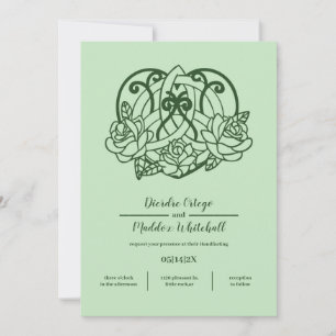 Celtic Triquetra Irish Heart Green Handfasting Kaart
