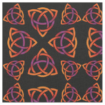 Celtic Triquetra Pattern Sinaasappels en Paars op 