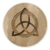 Celtic Triquetra Trinity Knot Keramische Knop (Voorkant)
