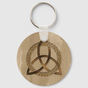 Celtic Triquetra Trinity Knot Round Sleutelhanger