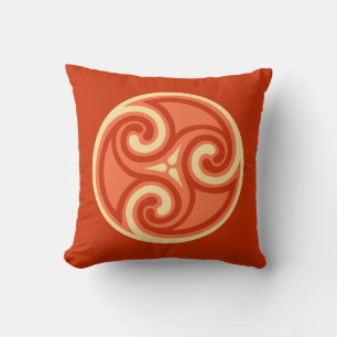 Celtic Tris Ornament, Mandarin Oranje Kussen