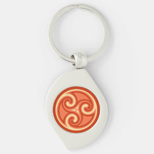 Celtic Tris Ornament, Mandarin Oranje Sleutelhanger