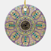 Celtic Trisemmerala kerstboomversier Keramisch Ornament (Achterkant)