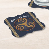 Celtic Triskelion (blauw) Aangepast Kartonnen Onderzetters (Gekanteld)