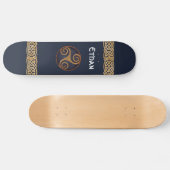 Celtic Triskelion (blauw) Aangepast Skateboard (Horizontaal)