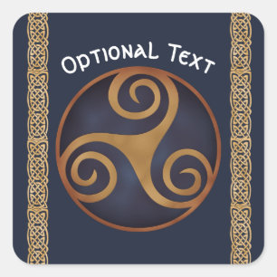 Celtic Triskelion (blauw) Aangepast Vierkante Sticker