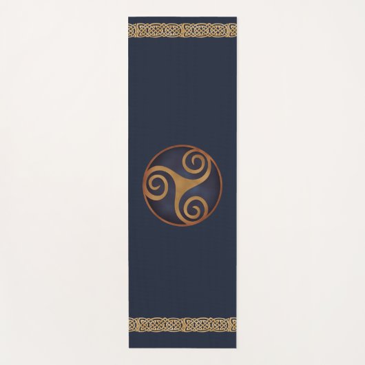 Celtic Triskelion (blauw) Aangepaste Sjabloon Yogamat (Voorkant)