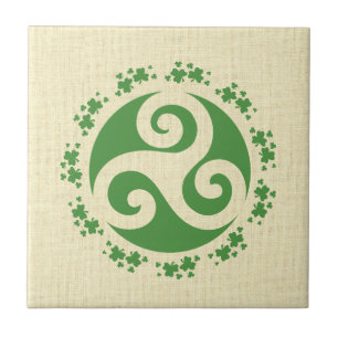 Celtic Triskelion & Shamrocks Tegeltje