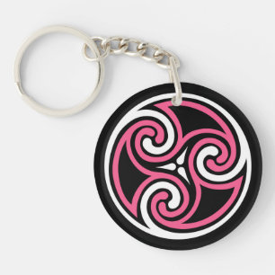 Celtic Trissia Ornament, Fuchiszwart en wit Sleutelhanger