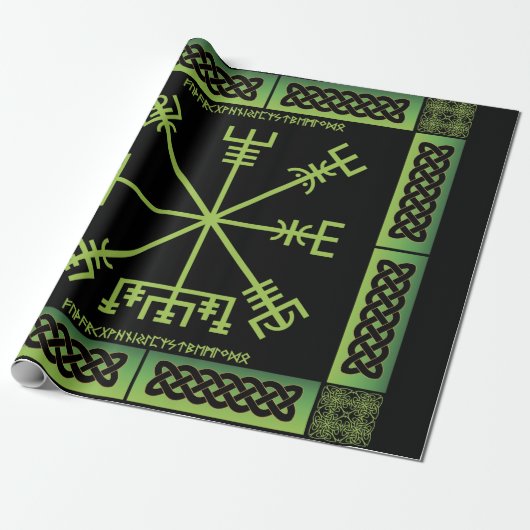 Celtic Vegvisir Wrapping Paper Cadeaupapier (Uitgerold)