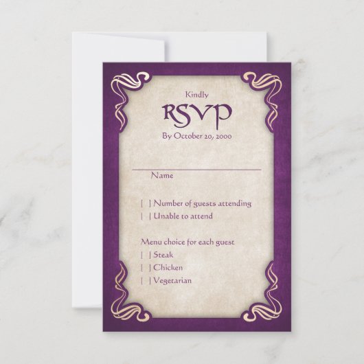 Celtic Viking Dragon Wedding RSVP Kaartje (Voorkant)