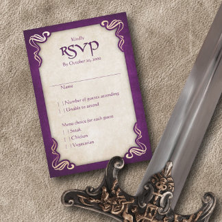 Celtic Viking Dragon Wedding RSVP Kaartje
