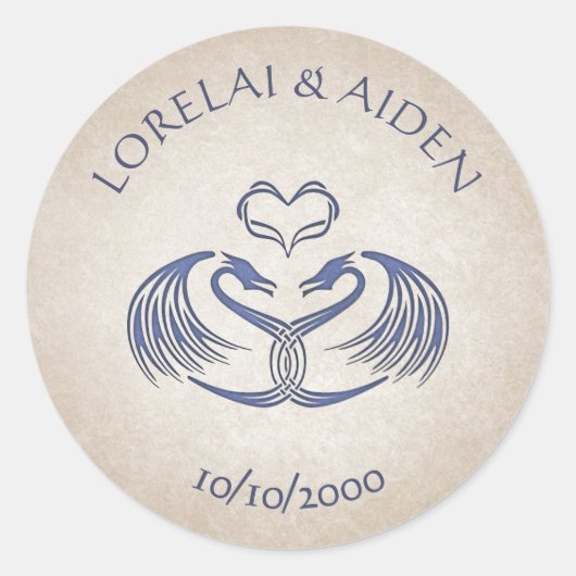 Celtic Viking Fantasy Wedding Ronde Sticker (Voorkant)