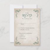 Celtic Viking Fantasy Wedding RSVP Kaartje (Voorkant)