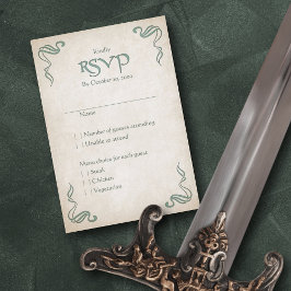 Celtic Viking Fantasy Wedding RSVP Kaartje