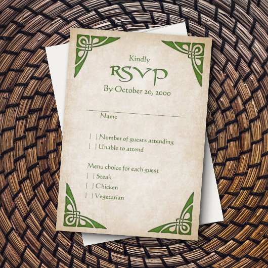 Celtic Viking Fantasy Wedding RSVP Kaartje