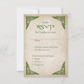 Celtic Viking Fantasy Wedding RSVP Kaartje (Voorkant)