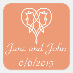 Celtic Weave Hearts in Koraal Sticker