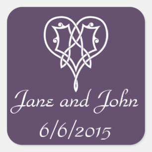 Celtic Weave Hearts in Paarse Sticker