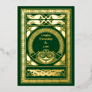 Celtic Wedding Invitation met Claddagh Folie Uitnodiging