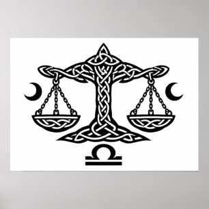 Celtic Weegschaal door BurnsInHell Poster