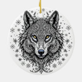 Celtic Winter Wolf Christmas Ornament (Achterkant)