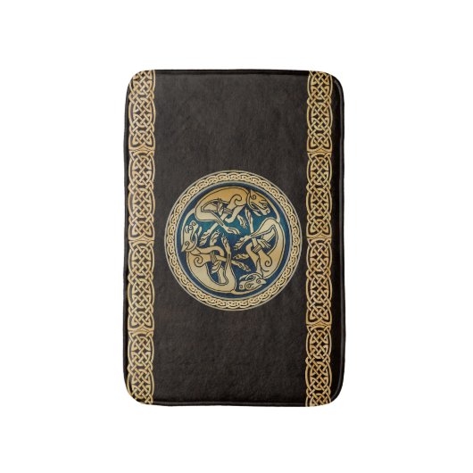 Celtic Wolf Knotwork Triad Badmat (Voorkant Verticaal)