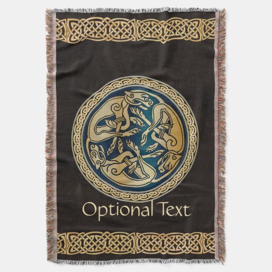 Celtic Wolf Knotwork Triad Deken (Voorkant Verticaal)