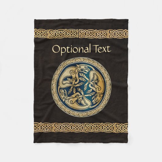 Celtic Wolf Knotwork Triad Fleece Deken (Voorkant)