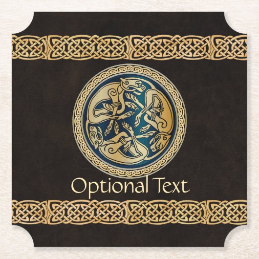 Celtic Wolf Knotwork Triad Kartonnen Onderzetters (Voorkant)