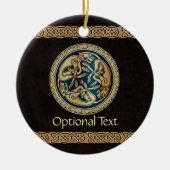 Celtic Wolf Knotwork Triad Keramisch Ornament (Voorkant)