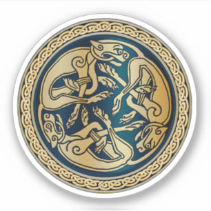 Celtic Wolf Knotwork Triad Sticker