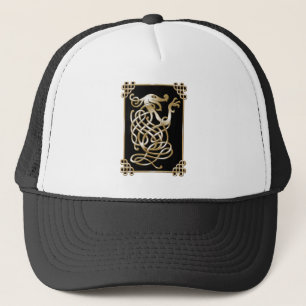 Celtic Wolf - Zwarte achtergrond Trucker Pet