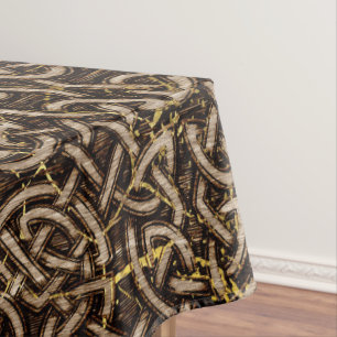 Celtic Wood Pattern met Gold Marble Tafelkleed
