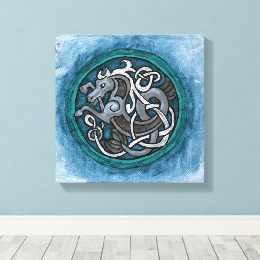 Celtic Zee Horse Canvas Afdruk (Insitu (Houten vloer))