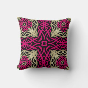 Celtica Hot Pink & Gold Decor Cushion Pillow Kussen