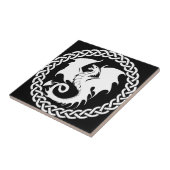 CelticCircleWhiteDragon Tegeltje (Zijkant)